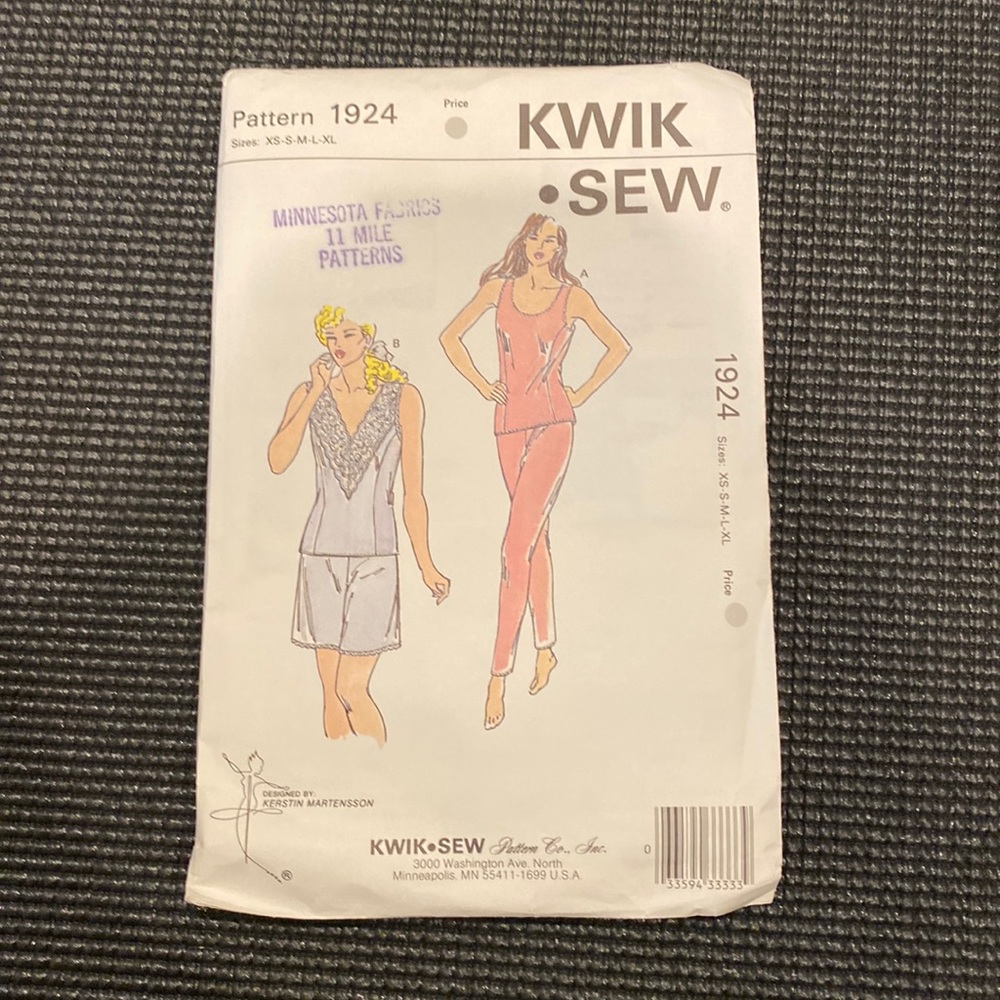 Sewing Pattern Kwik Sew 1924 - Women’s Camisole, Culottes & Pants - Size XS-XL